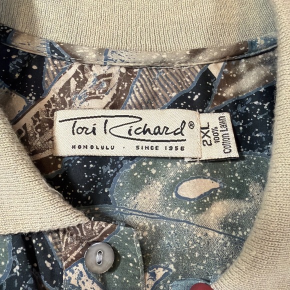 Vintage Tori Richard Honolulu Hawaiian Shirt Mens 2XL Cotton Lawn Aloha Tropical - Picture 5 of 8